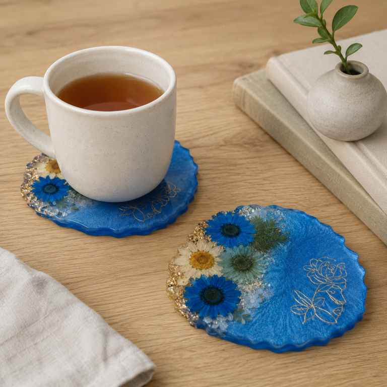 floral-resin-coasters